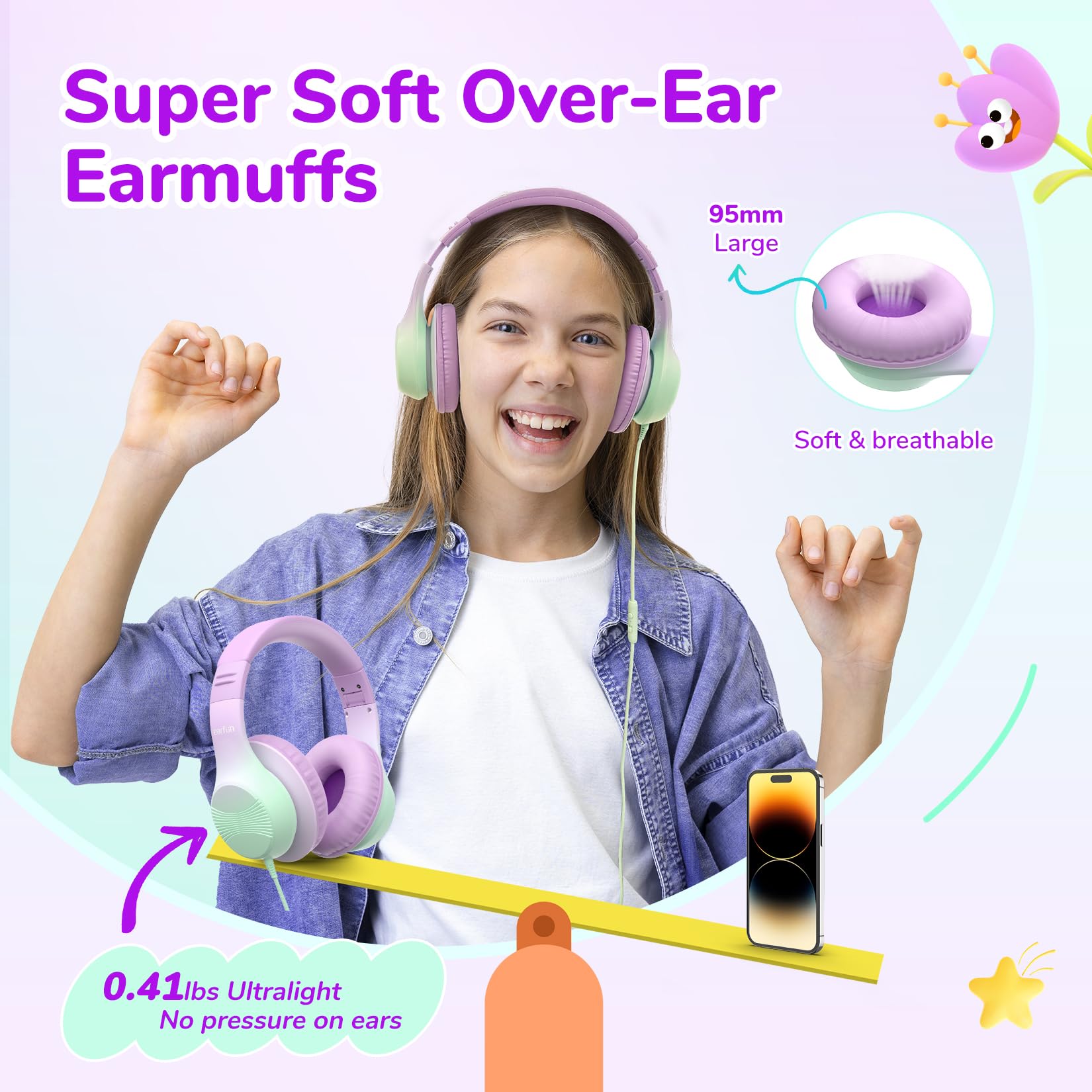 earfun-kinder-kopfh-rer-over-ear-mit-3-5mm-kabel-und-lautst-rkebegrenzung image 4