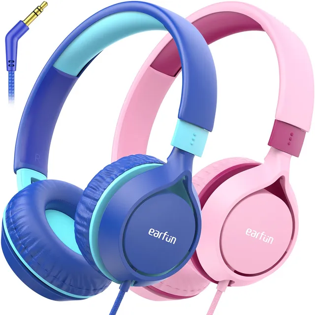 earfun-kinder-kopfh-rer-mit-kabel-85db-2er-pack-blau image 1