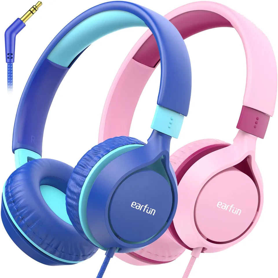earfun-kinder-kopfh-rer-mit-kabel-85db-2er-pack-blau image 1