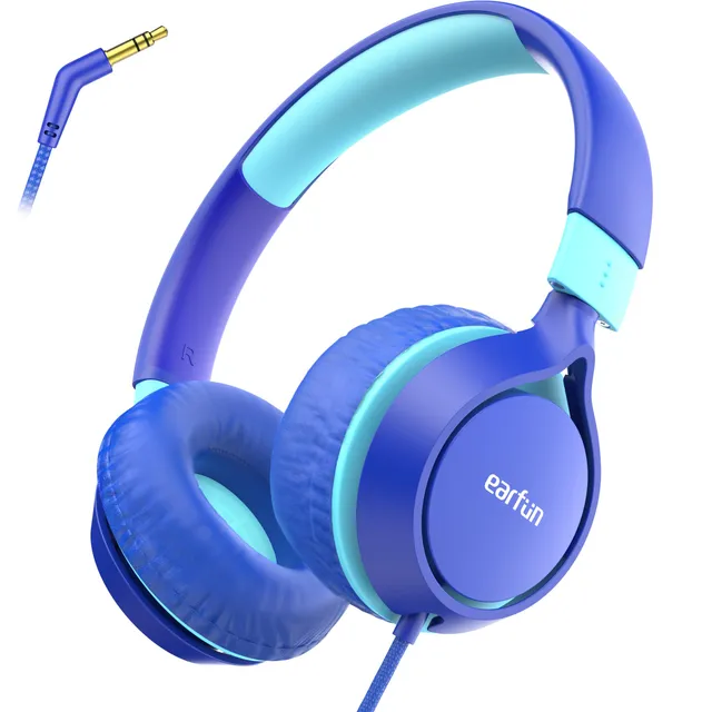 earfun-kinder-kopfh-rer-mit-kabel-3-5mm-und-85db-lautst-rkebegrenzung-blau image 1