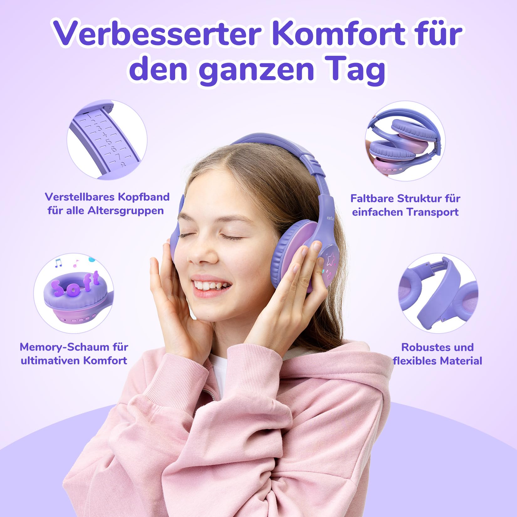 earfun-kinder-kopfh-rer-bluetooth-mit-led-licht-und-aux-kabel image 5