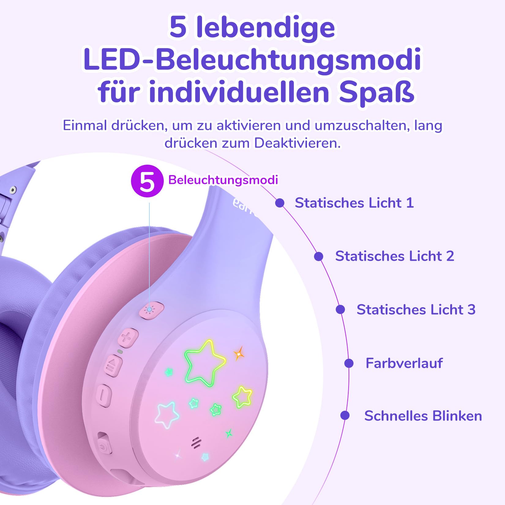 earfun-kinder-kopfh-rer-bluetooth-mit-led-licht-und-aux-kabel image 3