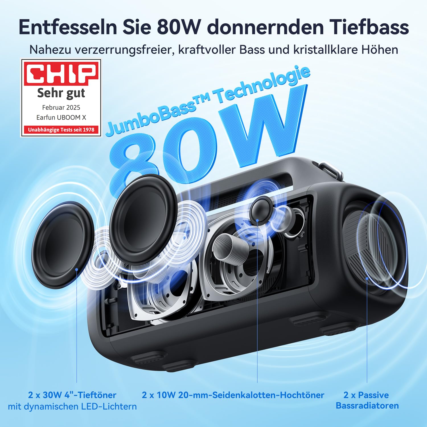 earfun-uboom-x-bluetooth-lautsprecher-80w-mit-jumbobass-und-ip67 image 2