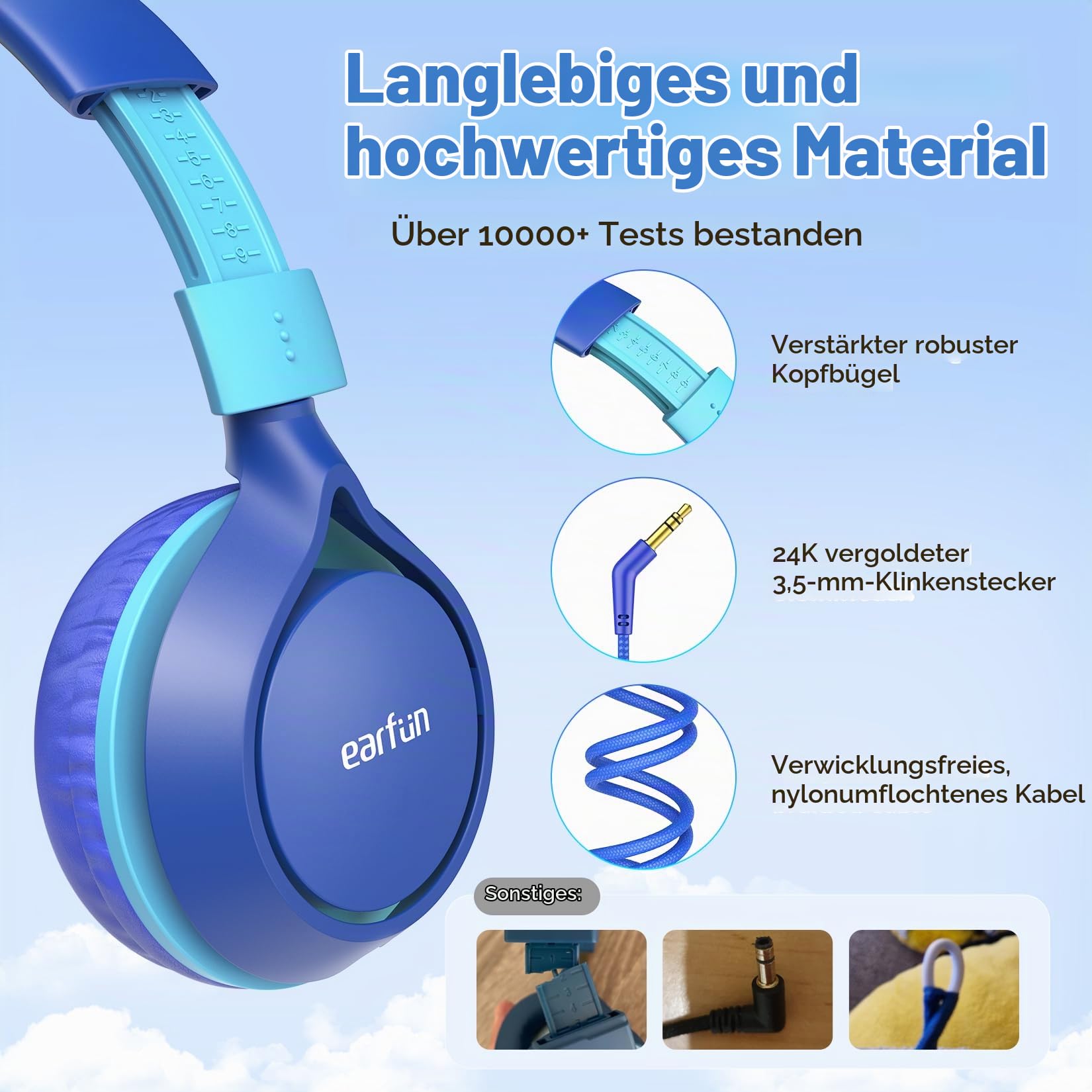 earfun-kinder-kopfh-rer-mit-kabel-85db-2er-pack-blau image 3