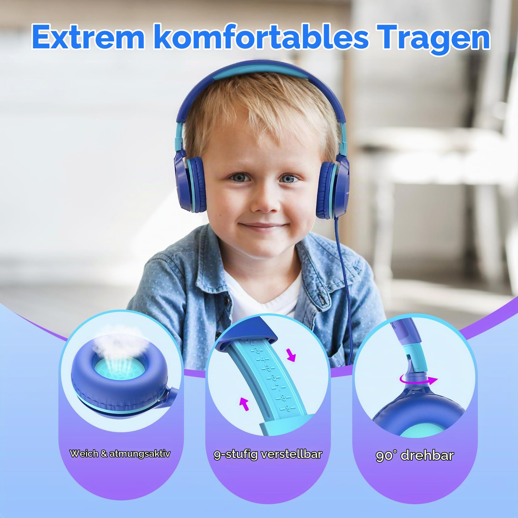 earfun-kinder-kopfh-rer-mit-kabel-85db-2er-pack-blau image 4